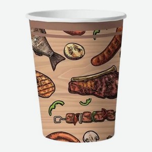 Стаканы бумажные одноразовые Ешь шашлык 250мл*6шт