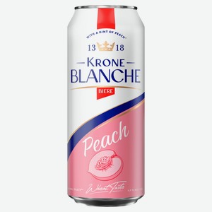 Напиток пивной Krone Blanche Peach персик 4,5%, 450 мл