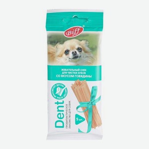 Лакомство для собак Dent жевательный снек для чистки зубов со вкусом говядины Biff 35г
