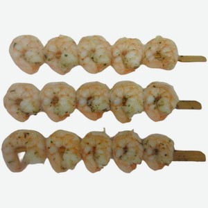 Креветки королевские очищенные с хвостом 31/40 с/м на шпажке