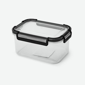 Контейнер 4HOME герметичный на защелках, 0.8 л, черный/серый