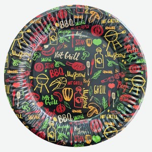 Тарелки одноразовые бумажные Bouquet BBQ, d 18 см х 6 шт