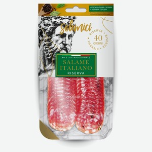 Колбаса сыровяленая Solemici Salame Italiano Riserva Салями Итальяно с черным перцем полусухая без глютена нарезка, 70 г