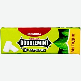 Жевательная Резинка Даблминт, Со Вкусом Мяты И Ментола, 13,6 Г