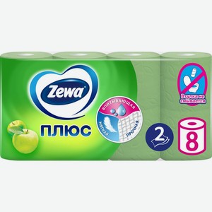 Туалетная бумага ZEWA Плюс с аром. Яблока 2-сл., Россия, 8 шт