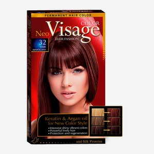 VISAGE COLOR HAIR FASHION Краска для волос Тёмно-пепельно русый Dark Ash Blond 12, цвет: Тёмный махагон 32