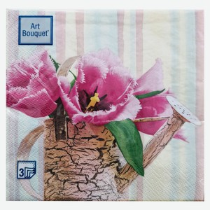 Салфетки бумажные Bouquet Натюрморт с тюльпанами 3слоя 33х33 см, 20 л