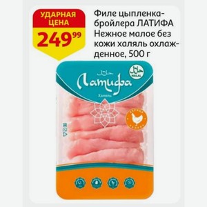 Филе цыпленка-бройлера ЛАТИФА Нежное малое без кожи халяль охлажденное, 500 г