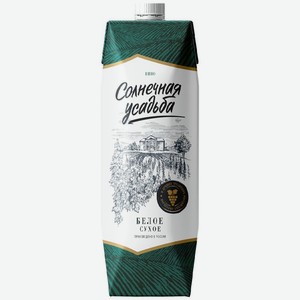 Вино Солнечная усадьба белое сухое 11% 1л, 1 л