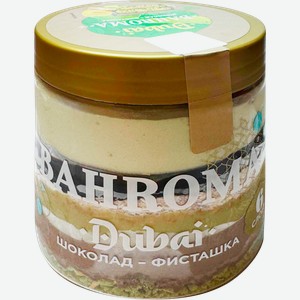 Мороженое BAHROMA Дубайский шоколад-фисташка, пломбир с тестом катаиф 12%, без змж, пластиковая банка, 320г
