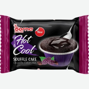 Кекс DORNA Брауни Hot & Cool с шоколадной начинкой и малиной, 70г