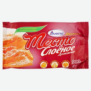 Тесто слоеное Талосто без хлопот, замороженное, дрожжевое, 500 г, флоупак