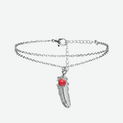 Браслет на ногу  Перо феникса 