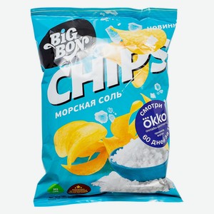 Чипсы BIGBON из натурального картофеля с морской солью, 50г