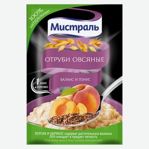 Отруби овсяные «Мистраль» Баланс и тонус персик абрикос лен, 30 г