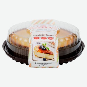 Пирог-торт сладкий сырный песочный «Венский цех» Чизкейк Сан-Себастьян с творожным сыром без муки охлажденный, 430 г