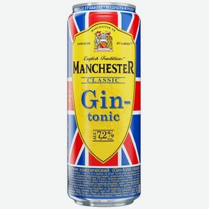 Напиток слабоалкогольный Manchester Gin-tonic Classic 7.2% 450мл, 450 мл