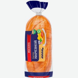 Батон Мосхлеб Нарезной нарезка 400г, 400 г