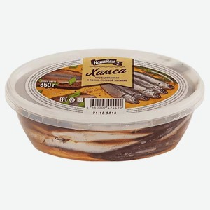 Хамса Капитан неразделанная в пряно-солевой заливке, 350 г