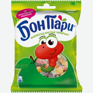 Мармелад жевательный Бон Пари Кислые червячки со вкусом фрукты, 75 г