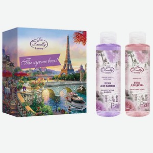 LISS KROULLY Подарочный набор WN-2406 Пена для ванны Французская ваниль Гель для душа увлажняющий, 260 мл+ 260 мл