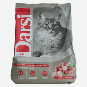 DARSI, Сухой корм д/кошек Мясное ассорти, 1.8 кг