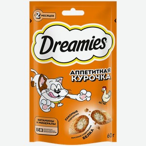 Лакомство для кошек Dreamies аппетитная курочка 60г