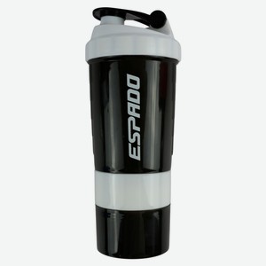 Шейкер спортивный Espado с венчиком черно-белый, 500 мл