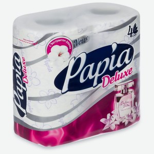 Туалетная бумага Papia Deluxe Dolce Vita четырехслойная, 4 шт