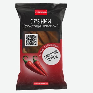 Гренки ржано-пшеничные «Гренковъ» Хрустящие полоски со вкусом Тайского перца, 70 г