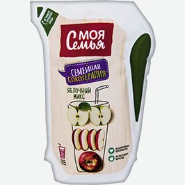 Напиток Сокосодержащий Моя Семья, Яблочный Микс, Ягода-сочнягода, 0,175 Л