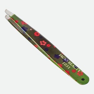 JACKS.BEAUTY Пинцет для бровей скошенный, цвет: Зеленый, 1 шт
