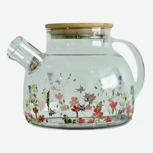 Чайник заварочный MEADOW 1000мл с бамбуковой крышкой