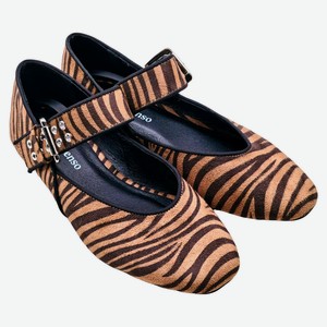 Туфли женские InExtenso коричневые с тигриным рисунком, 36-41