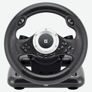 Руль игровой для ПК Defender Turbo pro с педалями черный