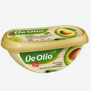 Крем De Olio на растительных маслах со вкусом лайма и маслом авокадо 72.5% 220г, 220 г