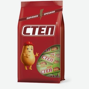 Конфеты Степ Super Step шоколадная нуга и лесной орех глазированные 196г, 196 г