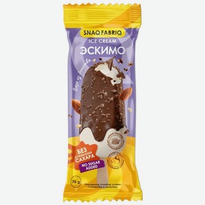 Мороженое Snaq Fabriq Эскимо пломбир с миндалем в шоколаде 70г, 70 г