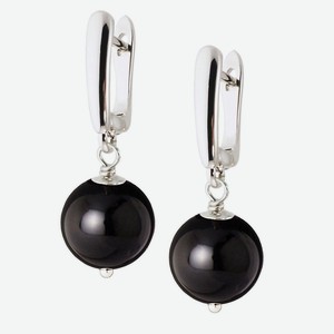 ALERIE-ACCESSORIES Серьги из натурального агата Forever Black, цвет: Черный