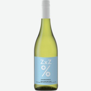 Вино ZхZ Chardonnay белое полусладкое безалкогольное 750мл, 750 мл