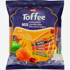 Конфеты жевательные TOFFEE Stick с начинкой микс, 500г