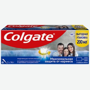 Зубная паста COLGATE Максимальная защита от кариеса Свежая мята, 200мл