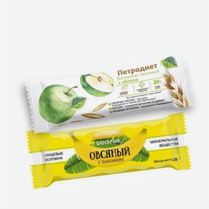 Батончик ПЕТРОДИЕТ овсяный, яблоко-банан 20г