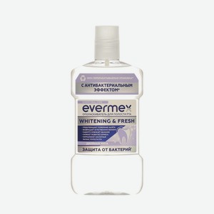 Ополаскиватель для полости рта Evermex Whitening & Fresh двойная мята 500мл