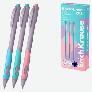 Ручка шариковая ErichKrause ErgoLine Kids Stick&Grip Pastel синяя 0,5 мм, 1 шт в ассортименте