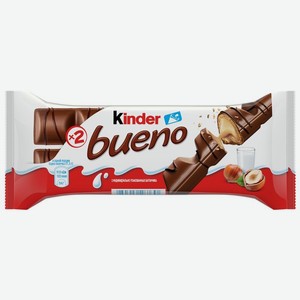 Вафли Kinder Bueno покрытые молочным шоколадом, с молочно-ореховой начинкой, 43г, 43 г