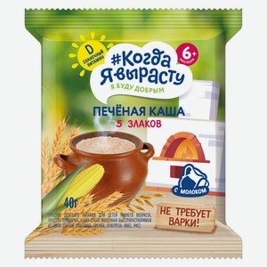 Каша печеная «Когда Я вырасту» 5 злаков 6+, 40 г