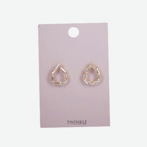 TWINKLE Серьги GoldenShinyDrop, 1 пара