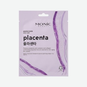 Тканевая маска для лица омолаживающая Monic Beauty # Skin code Placenta 24мл