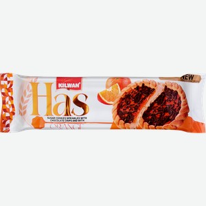 Печенье сахарное HAS с желе со вкусом апельсина, посыпка шоколадной крошкой, 50г